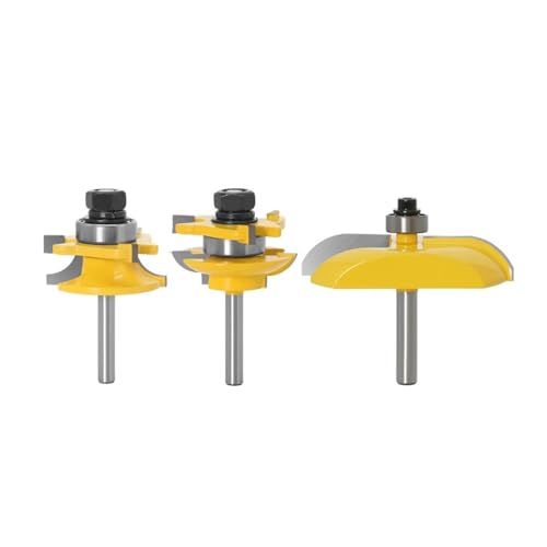 3 stücke 6mm 1/4 zoll Schaft Große Schrank Schiene & Stile Zapfen Router Bit Set Tür Schrank Panel Raiser Holz Fräser(NO1 6mm shank) von Meliaen