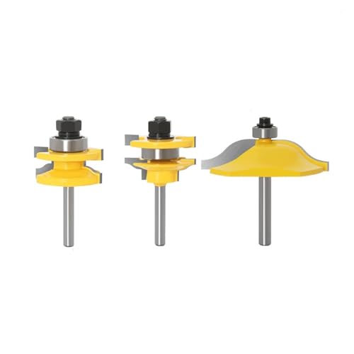 3 stücke 6mm 1/4 zoll Schaft Große Schrank Schiene & Stile Zapfen Router Bit Set Tür Schrank Panel Raiser Holz Fräser(NO2 6mm shank) von Meliaen
