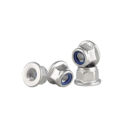 5 Stück/10 Stück/20 Stück 6926 Sechskant-Nylon-Flanschsicherungsmuttern aus Edelstahl 304/316 M4 M5 M6 M8 M10 Selbstsichernde Mutter mit Nyloneinsatz(304 stainless steel,20pcs M5) von Meliaen