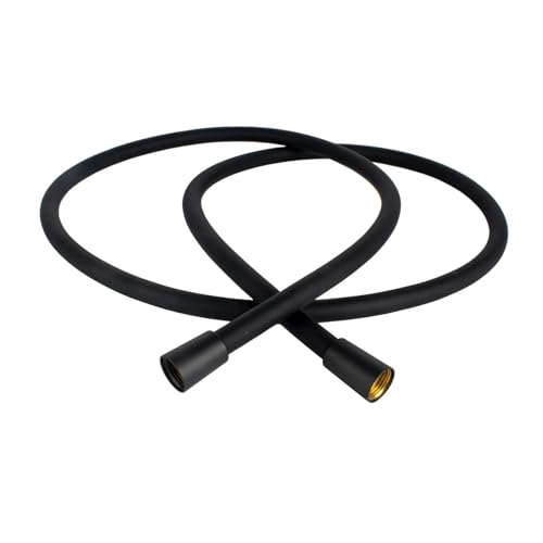 BriskSpring 1,5/2 m Silikon-Brauseschlauch, schwarz, flexibel, lang, Handbrause, explosionsgeschütztes Badezimmer-Sanitärrohr(BLACK-1.5M) von Meliaen