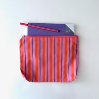 Pouch Streifen, Mäppchen, Utensilo Baumwolle von Meligraphy