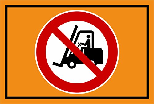 Aufkleber - Für Flurförderzeuge verboten - Gabelstapler - entspr. DIN ISO 7010 / ASR A1.3 – 15x10cm – S00355-016-E +++ in 20 Varianten erhältlich von Melis-Folienwerkstatt