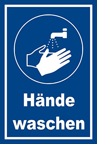Melis-Folienwerkstatt Aufkleber - Gebots-Zeichen - Hände waschen - entspr. DIN ISO 7010 / ASR A1.3 – 45x30cm – S00361-022-E +++ in 20 Varianten von Melis-Folienwerkstatt