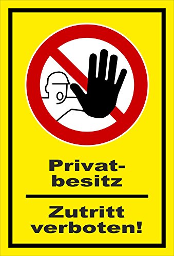 Melis Folienwerkstatt Aufkleber - Privat-besitz - Betreten Zutritt verboten - entspr. DIN ISO 7010 / ASR A1.3 – 15x10cm – S00356-003-C +++ in 20 Varianten erhältlich von Melis Folienwerkstatt