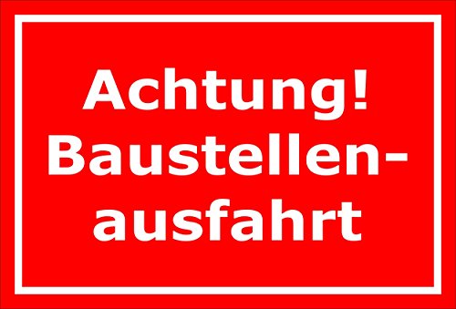Melis-Folienwerkstatt Schild Achtung Baustellenausfahrt – Parkplatz Stellplatz Garage – 15x20cm, 30x20cm und 45x30cm – Bohrlöcher Aufkleber Hartschaum Aluverbund -S00092D Melis-Folienwerkstatt Schild Achtung Baustellenausfahrt – Parkplatz Stellplatz Garage – 15x20cm, 30x20cm und 45x30cm – Bohrlöcher Aufkleber Hartschaum Aluverbund -S00092D von Melis-Folienwerkstatt
