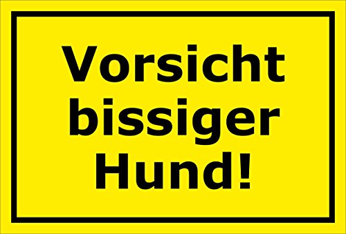 Melis Folienwerkstatt Schild Achtung Freilaufender Hund Warnschild Hinweisschild Vorsicht bissiger Hund – 15x20cm, 30x20cm und 45x30cm – Bohrlöcher - Aufkleber Hartschaum Aluverbund -S00038C von Melis Folienwerkstatt