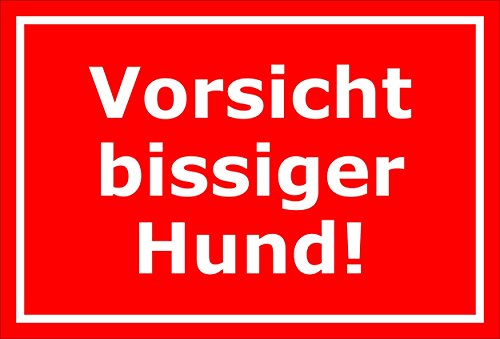 Melis Folienwerkstatt Schild Achtung Freilaufender Hund Warnschild Hinweisschild Vorsicht bissiger Hund – 15x20cm, 30x20cm und 45x30cm – Bohrlöcher - Aufkleber Hartschaum Aluverbund -S00038D von Melis Folienwerkstatt