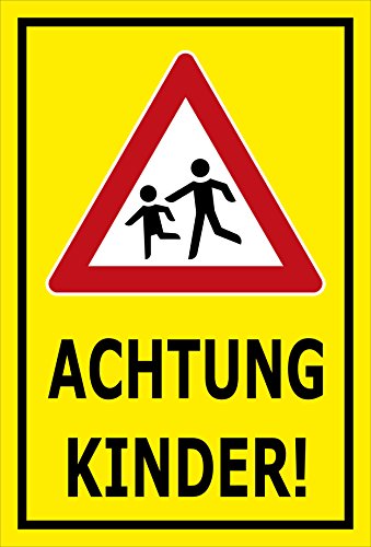 Melis Folienwerkstatt Schild - Achtung Kinder - 45x30cm | Bohrlöcher | 3mm Aluverbund - S00040-020-C - 20 Varianten von Melis Folienwerkstatt