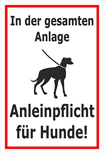 Melis Folienwerkstatt Schild - Anleinpflicht für Hunde - 60x40cm | 3mm Aluverbund – S00216-019-B -20 VAR. von Melis Folienwerkstatt