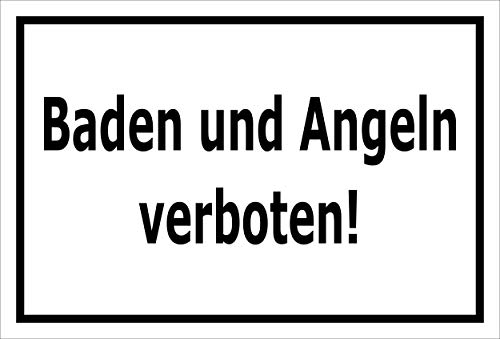 Melis Folienwerkstatt Schild Baden Angeln verboten 15x10cm - 3mm Aluverbund – 20 VAR S00110-003-A von Melis Folienwerkstatt