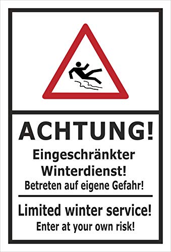 Melis-Folienwerkstatt Schild Eingeschränkter Winterdienst - 60x40cm - 3mm Aluverbund – 20 VAR S00018-184-A von Melis-Folienwerkstatt