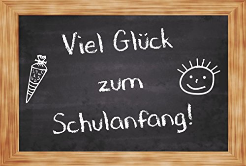 Melis-Folienwerkstatt Schild - Einschulung - Viel Glück - 45x30cm | stabile 3mm Starke PVC Hartschaumplatte – S00041-011-A +++ in 20 Varianten von Melis-Folienwerkstatt