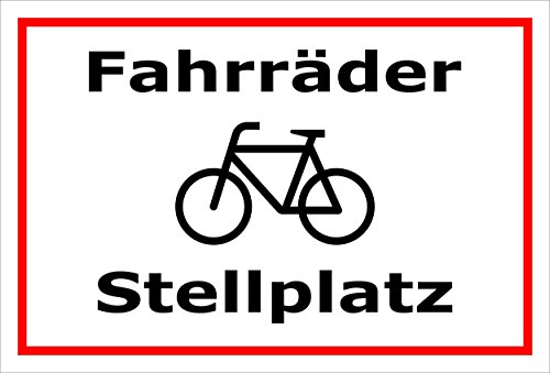 Melis Folienwerkstatt Schild - Fahrräder Stellplatz - 60x40cm | Bohrlöcher | 3mm Aluverbund – S00050-052-B -20 Varianten von Melis Folienwerkstatt