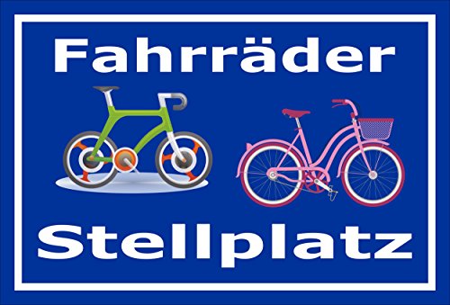 Melis-Folienwerkstatt Schild - Fahrräder Stellplatz - 60x40cm | Bohrlöcher | 3mm Aluverbund – S00050-053-F -20 Varianten von Melis-Folienwerkstatt