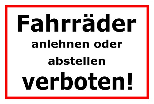 Melis Folienwerkstatt Schild - Fahrräder abstellen - 30x20cm | Bohrlöcher | 3mm Aluverbund – S00050-046-B -20 Varianten von Melis Folienwerkstatt