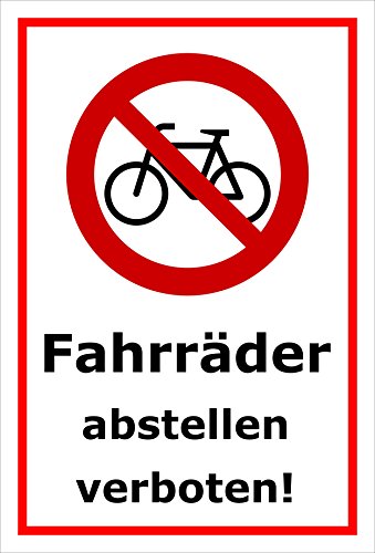 Melis Folienwerkstatt Schild - Fahrräder abstellen - 30x20cm | Bohrlöcher | 3mm Hartschaum – S00050-042-B -20 Varianten von Melis Folienwerkstatt