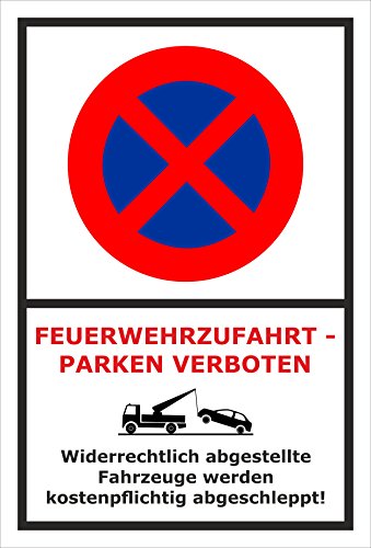 Melis Folienwerkstatt Schild - Feuerwehr-zufahrt - 60x40cm | Bohrlöcher | 3mm Aluverbund – S00350-007-A 20 VAR von Melis Folienwerkstatt