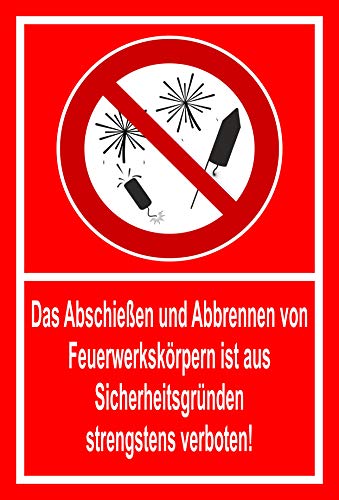 Melis Folienwerkstatt Schild - Feuerwerk verboten - 60x40cm | 3mm Aluverbund – S00360-011-D -20 VAR. von Melis Folienwerkstatt