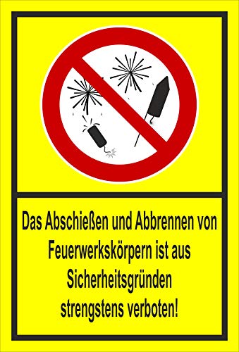 Melis-Folienwerkstatt Schild - Feuerwerk verboten - 60x40cm | 3mm Hartschaum – S00360-011-C -20 VAR. von Melis-Folienwerkstatt