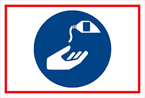 Melis-Folienwerkstatt Schild - Gebots-Zeichen - Hautschutz-mittel benutzen - entspr. DIN ISO 7010 / ASR A1.3 – 30x20cm | stabile 3mm Starke PVC Hartschaumplatte – S00361-043-B +++ in 20 Varianten von Melis-Folienwerkstatt