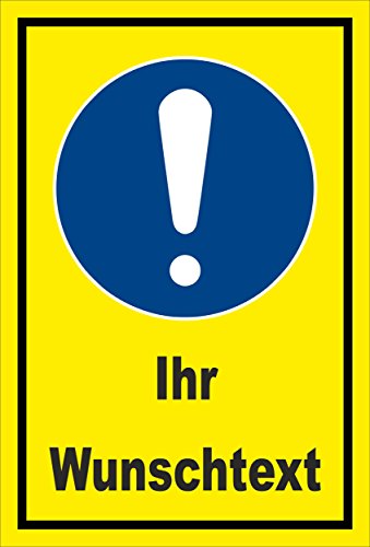 Melis Folienwerkstatt Schild - Gebots-Zeichen - Ihr Wunsch-Text - entspr. DIN ISO 7010 / ASR A1.3 – 15x10cm | stabile 3mm Starke PVC Hartschaumplatte – S00361-002-C +++ in 20 Varianten erhältlich von Melis Folienwerkstatt