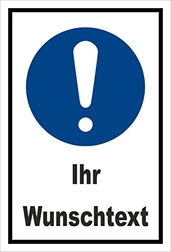 Melis-Folienwerkstatt Schild - Gebots-Zeichen - Ihr Wunsch-Text - entspr. DIN ISO 7010 / ASR A1.3 – 60x40cm | stabile 3mm Starke PVC Hartschaumplatte – S00361-002-A +++ in 20 Varianten erhältlich von Melis-Folienwerkstatt
