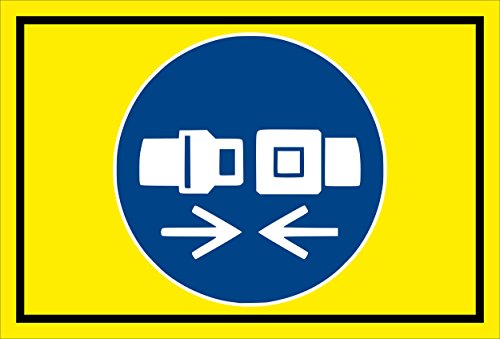 Melis-Folienwerkstatt Schild - Gebots-Zeichen - Rückhalte-System benutzen - entspr. DIN ISO 7010 / ASR A1.3 – 30x20cm | stabile 3mm Starke PVC Hartschaumplatte – S00361-039-C +++ in 20 Varianten von Melis-Folienwerkstatt