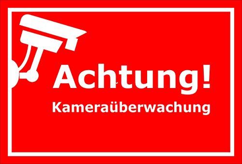 Melis-Folienwerkstatt Schild - Kamera-überwachung - 15x10cm | Bohrlöcher | 3mm Aluverbund – S00348-125-D 20 VAR von Melis-Folienwerkstatt