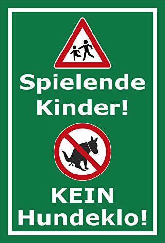 Melis Folienwerkstatt Schild Kinder - Kein Hundeklo - 30x20cm - Bohrlöcher - 3mm Hartschaum – 20 VAR S00187-012-G von Melis Folienwerkstatt