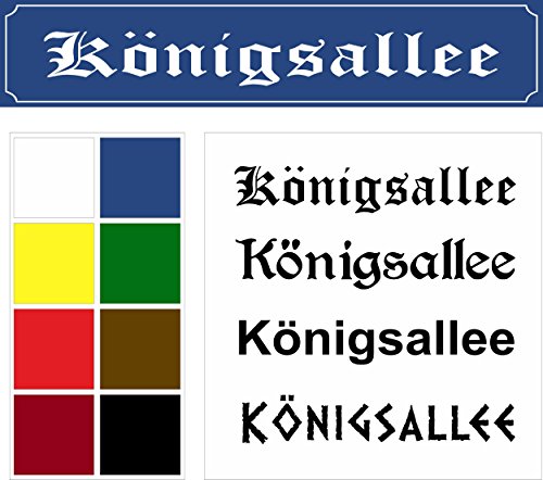 Melis Folienwerkstatt Schild – Königsallee - Straßenschild Design – 52x11cm – 8 Farben + 4 Schriften + Bohrlöcher Aufkleber Hartschaum Aluverbund -S00215-059 von Melis Folienwerkstatt