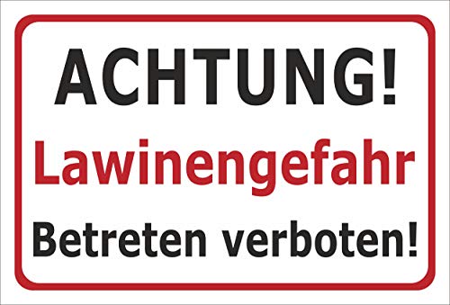 Melis Folienwerkstatt Schild Lawinen-Gefahr - 60x40cm - Bohrlöcher - 3mm Hartschaum – 20 VAR S00018-171-B von Melis Folienwerkstatt