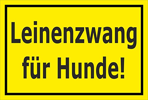 Melis-Folienwerkstatt Schild - Leinenzwang für Hunde - 30x20cm | 3mm Hartschaum – S00216-014-C -20 VAR. von Melis-Folienwerkstatt