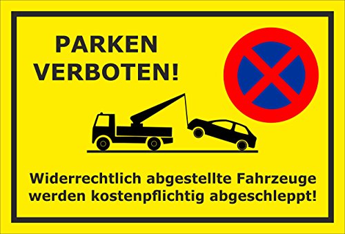 Melis Folienwerkstatt Schild - Parken verboten - 60x40cm | Bohrlöcher | 3mm Aluverbund – S00020C-C -20 Varianten von Melis Folienwerkstatt