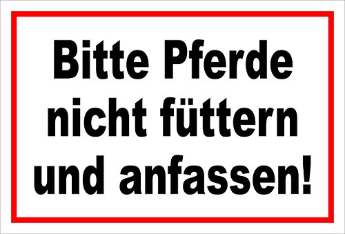 Melis Folienwerkstatt Schild - Pferde Nicht füttern - 15x10cm | Bohrlöcher 3mm Aluverbund – S00039-005-B -20 Varianten von Melis Folienwerkstatt