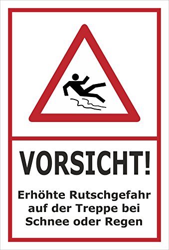 Melis Folienwerkstatt Schild Rutschgefahr Treppe - 15x10cm - 3mm Aluverbund – 20 VAR S00018-046-B von Melis Folienwerkstatt