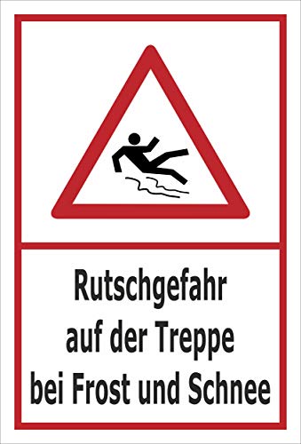 Melis Folienwerkstatt Schild Rutschgefahr Treppe - 15x10cm - 3mm Hartschaum – 20 VAR S00018-132-B von Melis Folienwerkstatt