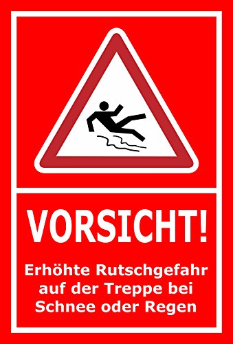 Melis Folienwerkstatt Schild Rutschgefahr Treppe - 30x20cm - 3mm Aluverbund – 20 VAR S00018-046-D von Melis Folienwerkstatt