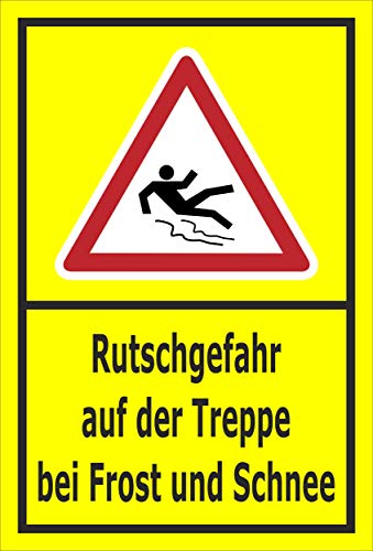 Melis Folienwerkstatt Schild Rutschgefahr Treppe - 30x20cm - 3mm Aluverbund – 20 VAR S00018-132-C von Melis Folienwerkstatt