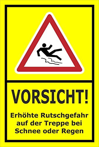 Melis Folienwerkstatt Schild Rutschgefahr Treppe - 30x20cm - 3mm Hartschaum – 20 VAR S00018-046-C von Melis Folienwerkstatt