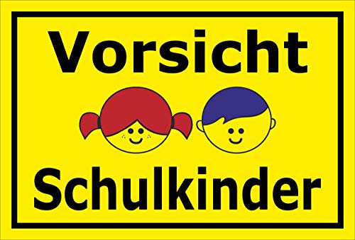 Melis Folienwerkstatt Schild - Schul-Kinder - 60x40cm | Bohrlöcher | 3mm Aluverbundplatte – S00042-001-C - 20 Varianten von Melis Folienwerkstatt