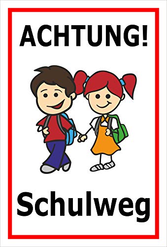 Melis Folienwerkstatt Schild - Schul-Weg - 60x40cm | Bohrlöcher | 3mm Aluverbundplatte – S00042-002-B - 20 Varianten von Melis Folienwerkstatt