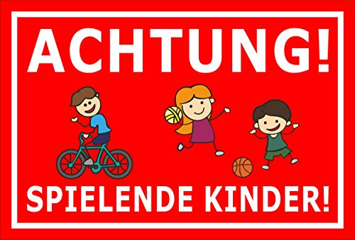 Melis Folienwerkstatt Schild - Spielende Kinder - 60x40cm | 3mm Aluverbund - S00040-036-D - 20 Varianten von Melis Folienwerkstatt