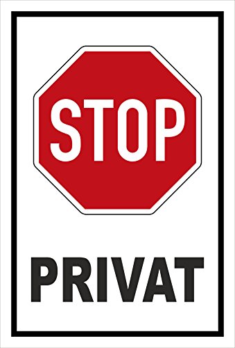 Melis Folienwerkstatt Schild - Stop - Halt - Privat – 15x10cm | stabile 3mm Starke PVC Hartschaumplatte – S00357-006-A +++ in 20 Varianten erhältlich von Melis Folienwerkstatt