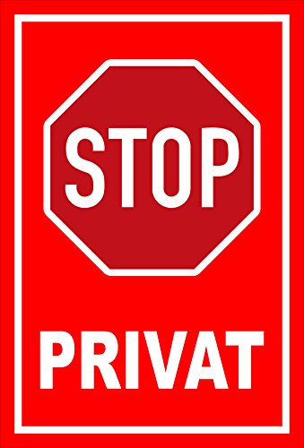 Melis Folienwerkstatt Schild - Stop - Halt - Privat – 15x10cm | stabile 3mm Starke PVC Hartschaumplatte – S00357-006-D +++ in 20 Varianten erhältlich von Melis Folienwerkstatt