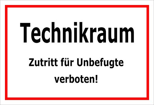 Melis Folienwerkstatt Schild - Technik-Raum - 15x10cm | Bohrlöcher | 3mm Hartschaum – S00070-079-B -20 VAR von Melis Folienwerkstatt