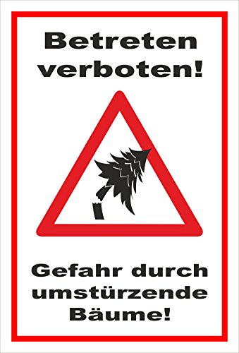 Melis Folienwerkstatt Schild Umstürzende Bäume - 30x20cm - 3mm Aluverbund – 20 VAR S00359-066-B von Melis Folienwerkstatt