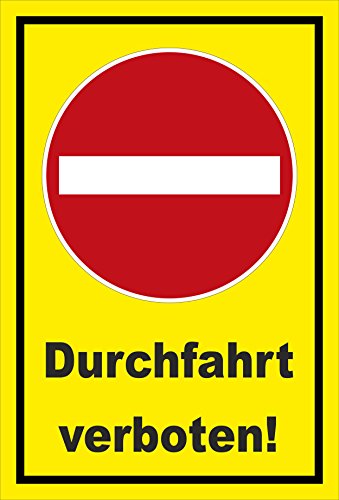 Melis-Folienwerkstatt Schild - Verbot der Einfahrt - Durchfahrt verboten – 60x40cm | stabile 3mm Starke PVC Hartschaumplatte – S00358-007-C +++ in 20 Varianten erhältlich von Melis-Folienwerkstatt