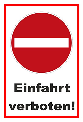 Melis-Folienwerkstatt Schild - Verbot der Einfahrt - Einfahrt verboten – 60x40cm mit Bohrlöchern | stabile 3mm Starke PVC Hartschaumplatte – S00358-002-B +++ in 20 Varianten erhältlich von Melis-Folienwerkstatt