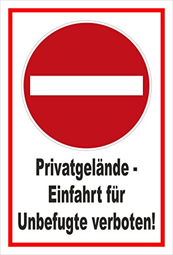 Melis-Folienwerkstatt Schild - Verbot der Einfahrt - Privatgelände - Einfahrt für Unbefugte verboten – 45x30cm | stabile 3mm Starke PVC Hartschaumplatte – S00358-013-B +++ in 20 Varianten erhältlich Melis-Folienwerkstatt Schild - Verbot der Einfahrt - Privatgelände - Einfahrt für Unbefugte verboten – 45x30cm | stabile 3mm Starke PVC Hartschaumplatte – S00358-013-B +++ in 20 Varianten erhältlich von Melis-Folienwerkstatt