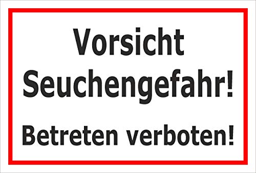 Melis-Folienwerkstatt Schild Vorsicht Seuchengefahr - 45x30cm - Bohrlöcher - 3mm Aluverbund – 20 VAR S00359-136-B Melis-Folienwerkstatt Schild Vorsicht Seuchengefahr - 45x30cm - Bohrlöcher - 3mm Aluverbund – 20 VAR S00359-136-B von Melis-Folienwerkstatt